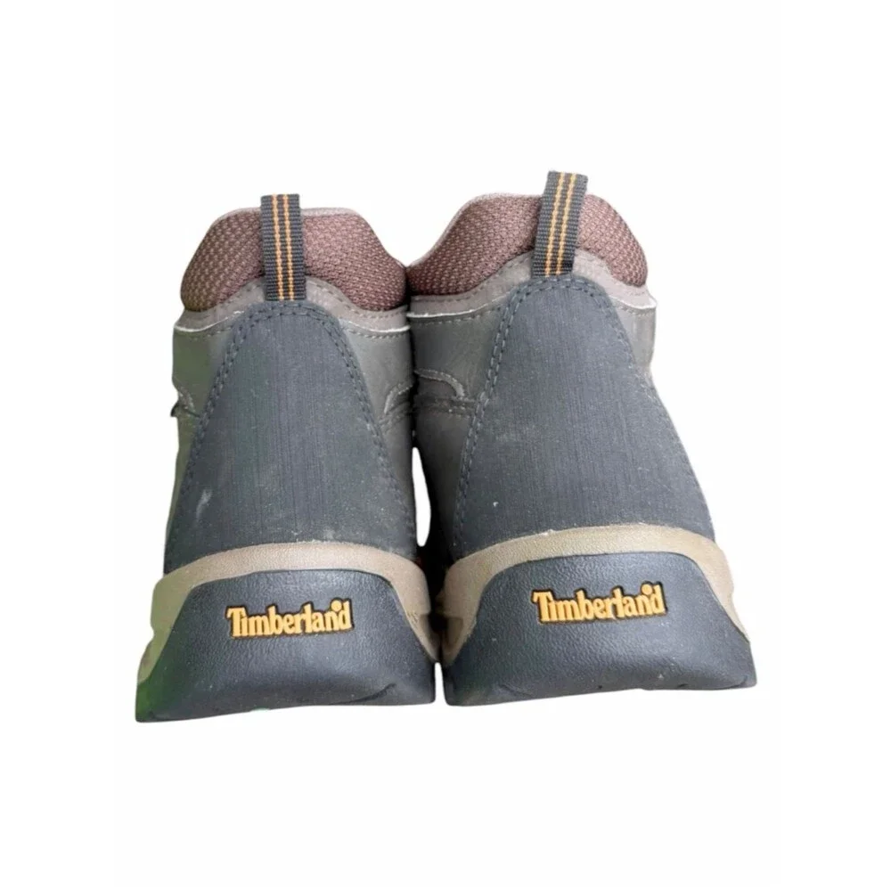 Timberland Mt. Maddsen Waterproof Hiking Boots Gray Brown Leather Boys 6.5 Trail
